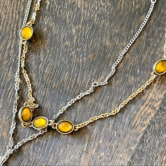 πππSOLDπππLUCKY BRAND Semi precious mixed metals beehive + stone long lay - Picture 9 of 11